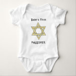 A Baby's First Passover Baby Bodysuit<br><div class="desc">Celebrate baby's first passover with jewish star and matzoh gifts for the jewish holidays and baby apparel for the seder.</div>