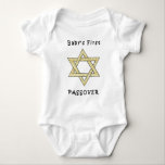 A Baby's First Passover Baby Bodysuit<br><div class="desc">Celebrate baby's first passover with jewish star and matzoh gifts for the jewish holidays and baby apparel for the seder.</div>