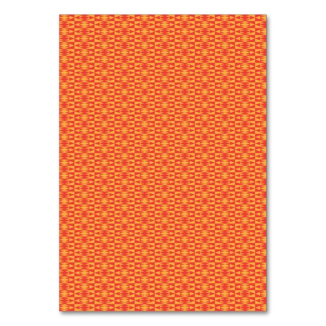 A background pattern featuring an orange and peach table number (Front)