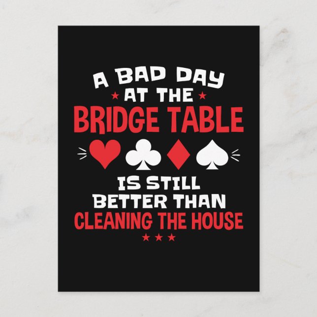 A Bad Day at the Bridge Table Funny Card Game  (Front)