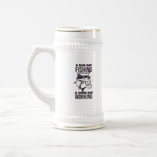A bad day fishing beer stein