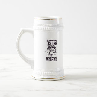 A bad day fishing beer stein