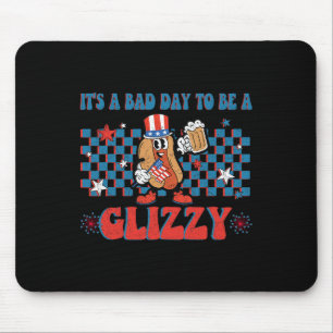 A Bad Day To Be A Glizzy Funny 4th Of July Hot Dog Mouse Pad