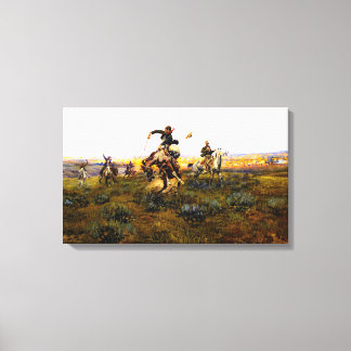 A Bad One by Charles M. Russell Canvas Print