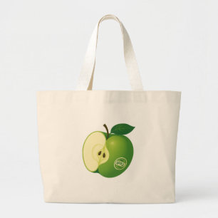 A bag with the image of a green apple