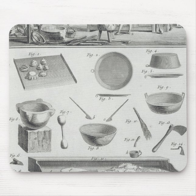 A baker's kitchen and equipment, from the 'Encyclo Mouse Pad (Front)