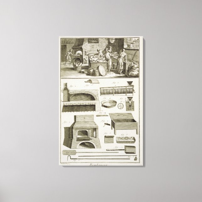 A bakery and baking equipment, from the 'Encyclope Canvas Print (Front)