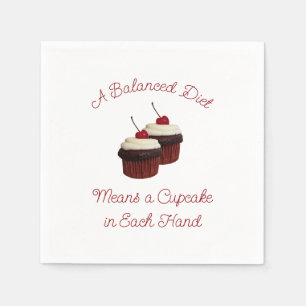 A Balanced Diet Delicious Double Chocolate Cupcake Napkin