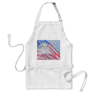 A Bald Eagle and the American Flag Standard Apron
