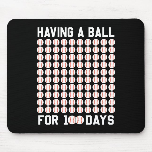 A Ball For 100 Days Baseball 100 Days Of School Gi Mouse Pad (Front)