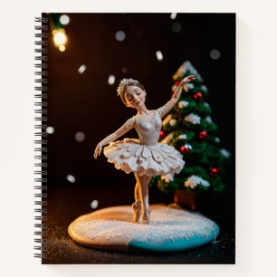 a ballerina dream clay modeling at christmas with  notebook