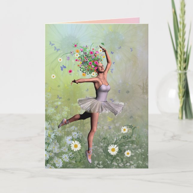 A ballerina flower fairy card (Front)