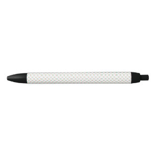 A ballpoint pen with a white, textured barrel