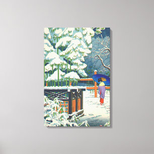 A Bamboo in the Shrine Fujishima Takeji Canvas Print