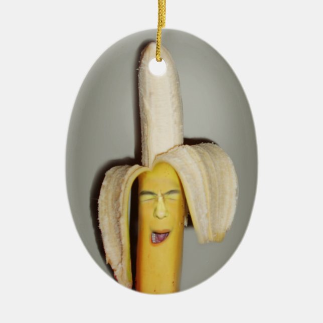 A Banana Splitting Headache Ceramic Tree Decoration (Front)