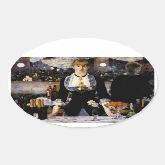 A Bar at the Folies-Bergere, 1881-82 Oval Sticker
