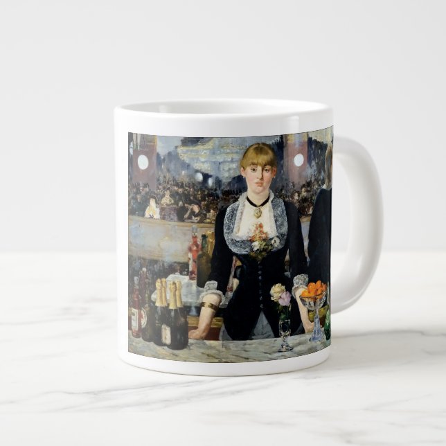 A Bar at the Folies-Bergère by Manet  Large Coffee Mug (Front Right)