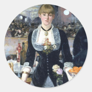 A Bar At The Folies Bergere Classic Round Sticker