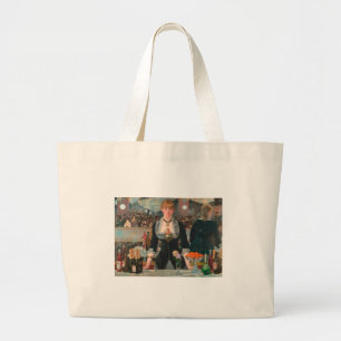 A Bar at the Folies-Bergère Edouard Manet Large Tote Bag