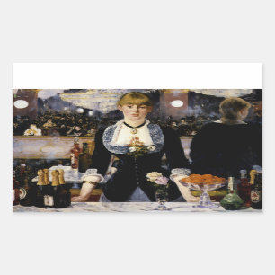 A Bar at the Folies-Bergere Rectangular Sticker