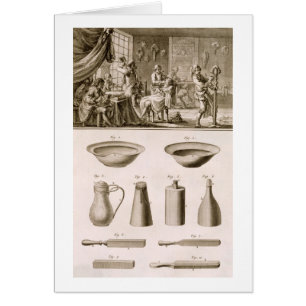 A barbershop and barber tools, from the 'Encyclope