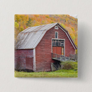 A barn in Vermont's Green Mountains. Hancock, 2 15 Cm Square Badge