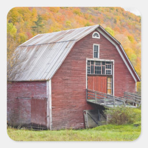A barn in Vermont's Green Mountains. Hancock, 2 Square Sticker