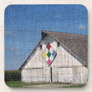 A Barn With A Quilt Coaster