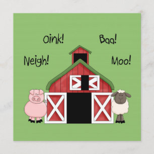 A Barnyard Birthday - Farm-themed Invitation