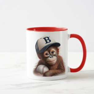A baseball player orangutan. mug