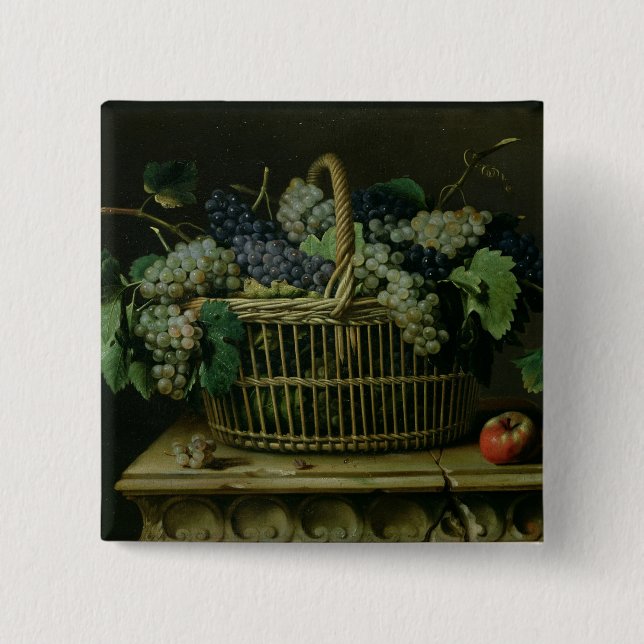 A Basket of Grapes 15 Cm Square Badge (Front)