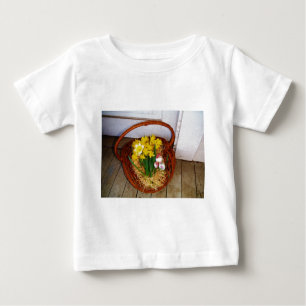 A Basket of Yellow Daffodils and floral Easter Egg Baby T-Shirt