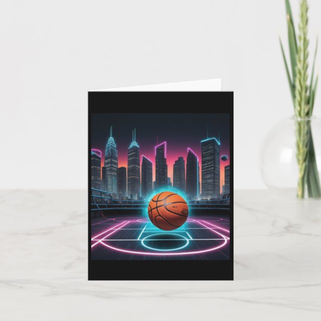 A Basketball-themed Image Featuring A Vibrant And  Card (Front)
