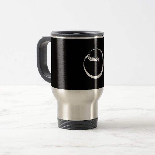 a bat on the moon travel mug (Front Left)