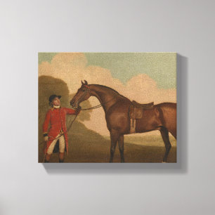 "A Bay Horse with Groom" by George Stubbs Canvas Print
