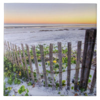 A Beach Fence at Sunset