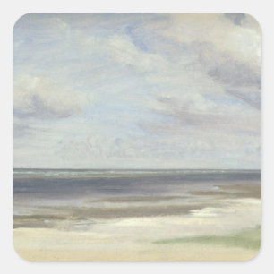 A Beach on the Baltic Sea at Laboe, 1842 Square Sticker