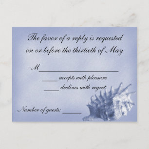 A Beach Wedding RSVP Card (Dark Blue)