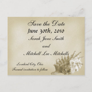 A Beach Wedding Save the Date Postcard