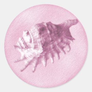 A Beach Wedding  Seashell Sticker (Pink)