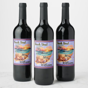 A Beachy Thank You! Wine Label