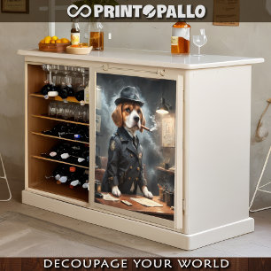 A beagle dog is the Police Chief!  Tissue Paper