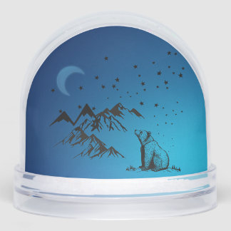 A Bear & a Moon Snowglobe