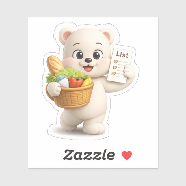 A bear character carrying a basket of vegetables a (Sheet)
