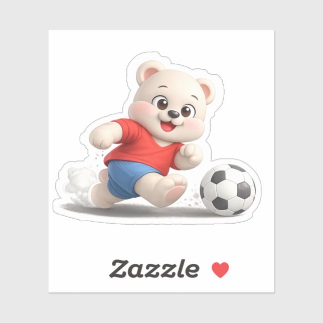 A bear character playing soccer. (Sheet)