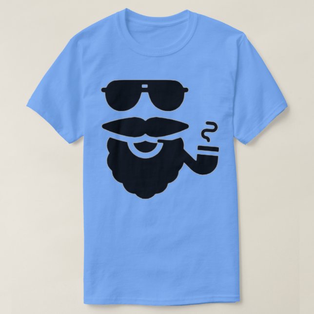 A beard and a pipe black T-Shirt (Design Front)