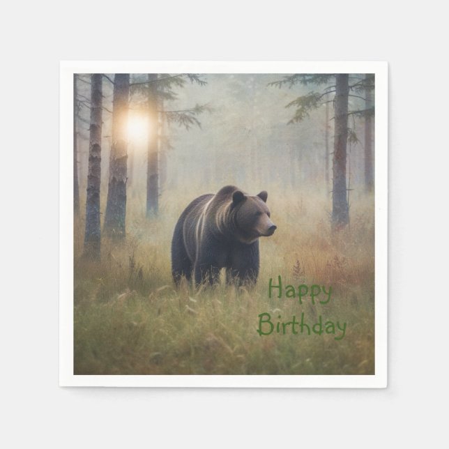 A Beary Happy Birthday Napkin (Front)