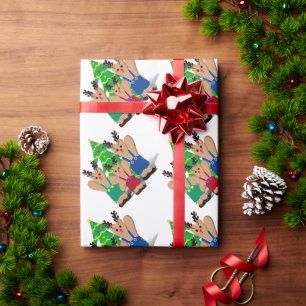 A Beary Reindeer Christmas Wrapping Paper