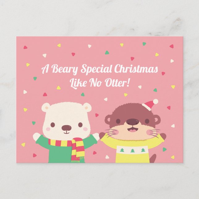 A Beary Special Christmas Like No Otter Holiday Postcard (Front)