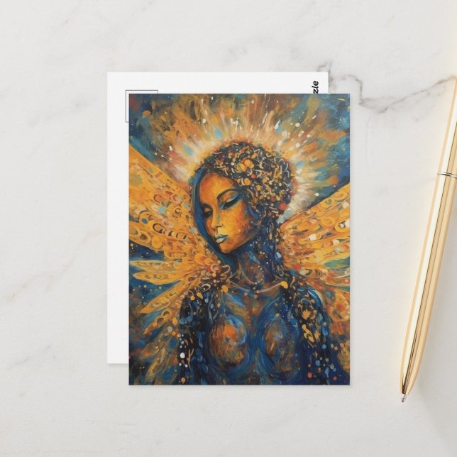 A Beautiful Angel Woman Postcard (Front/Back In Situ)